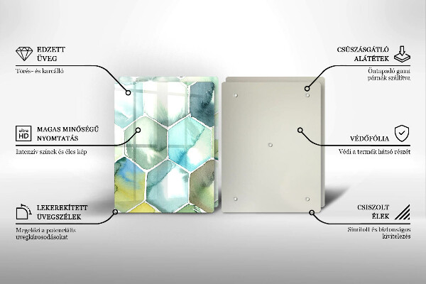 Tagliere in vetro temperato Esagoni dell'acquerello