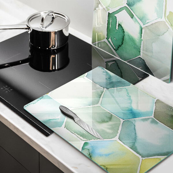 Tagliere in vetro temperato Esagoni dell'acquerello