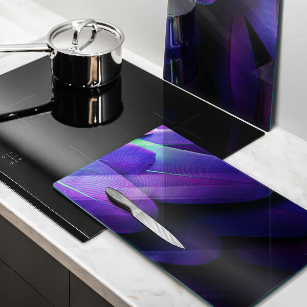 Tagliere in vetro temperato Piume al neon