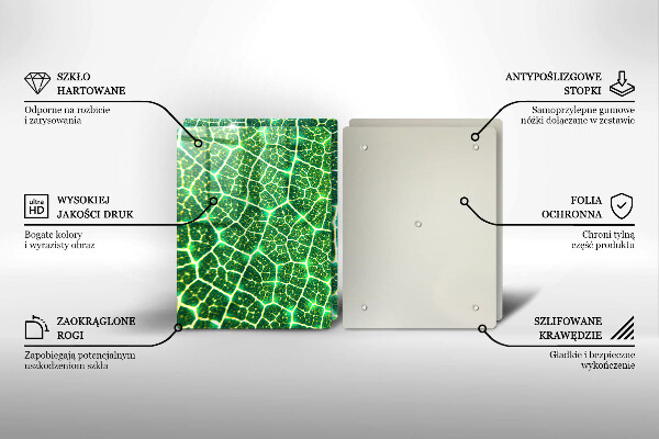 Tagliere in vetro temperato Struttura delle foglie