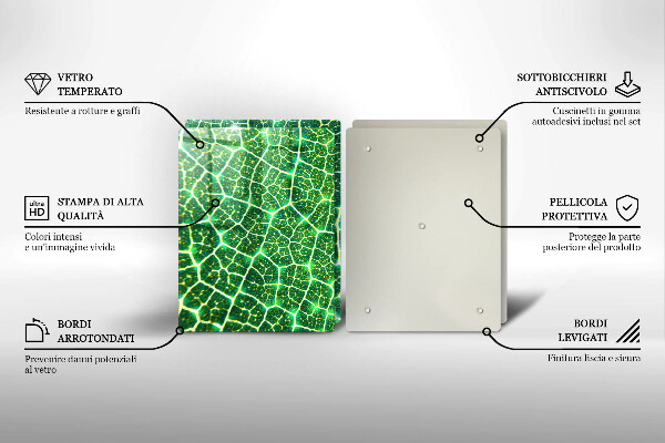Tagliere in vetro temperato Struttura delle foglie