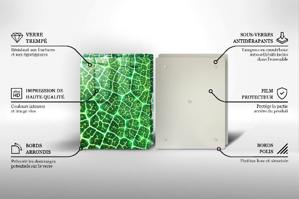 Tagliere in vetro temperato Struttura delle foglie