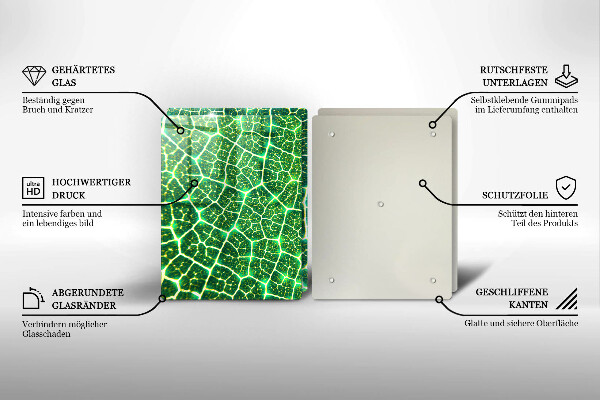 Tagliere in vetro temperato Struttura delle foglie