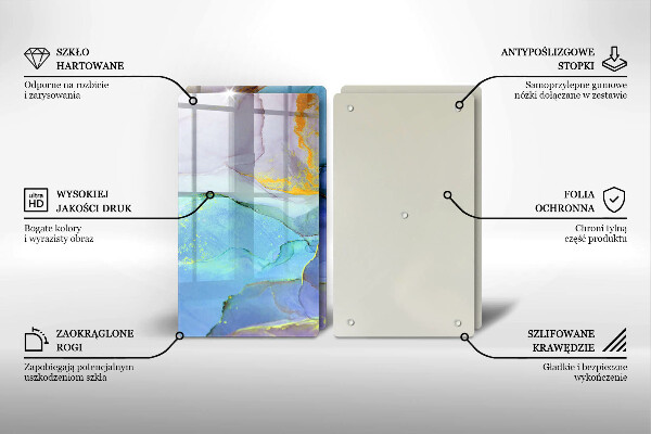 Tagliere in vetro temperato Pietra d'oro incrinata
