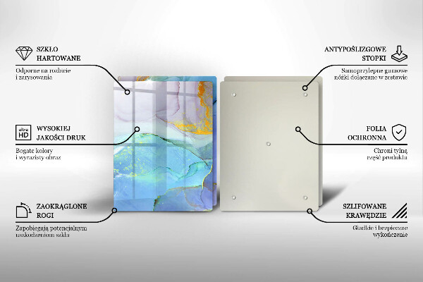 Tagliere in vetro temperato Pietra d'oro incrinata
