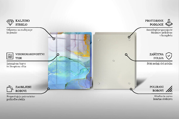 Tagliere in vetro temperato Pietra d'oro incrinata