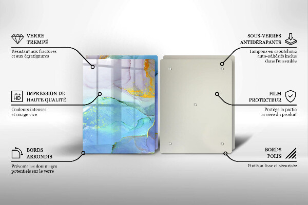 Tagliere in vetro temperato Pietra d'oro incrinata