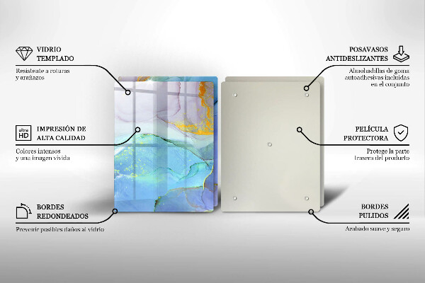 Tagliere in vetro temperato Pietra d'oro incrinata