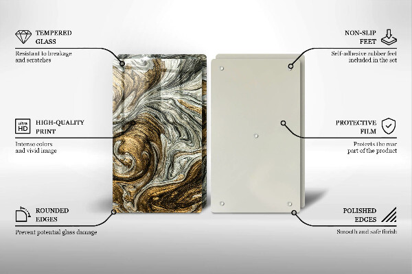 Tagliere in vetro temperato Ricca astrazione