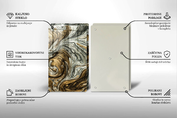 Tagliere in vetro temperato Ricca astrazione