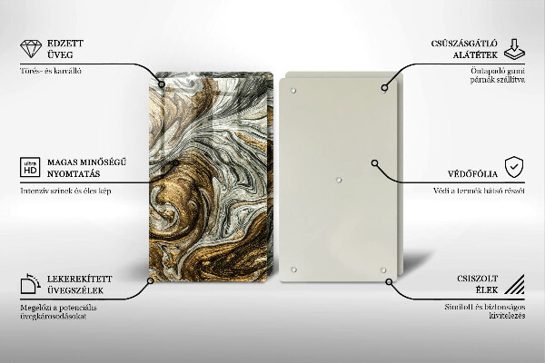 Tagliere in vetro temperato Ricca astrazione