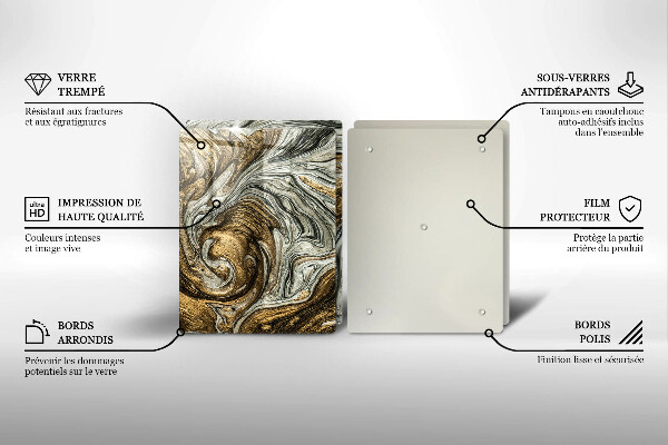 Tagliere in vetro temperato Ricca astrazione