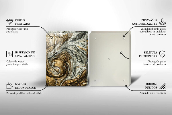 Tagliere in vetro temperato Ricca astrazione