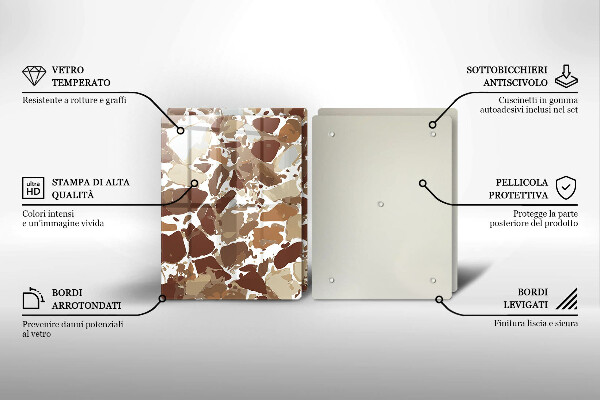 Tagliere in vetro temperato Macchie decorative per pietra