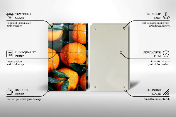 Tagliere in vetro temperato arancia