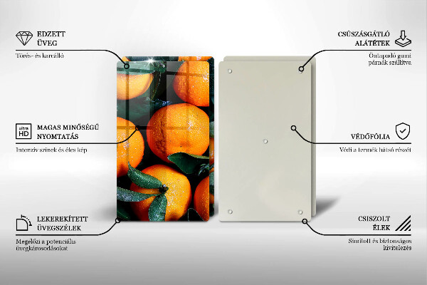 Tagliere in vetro temperato arancia