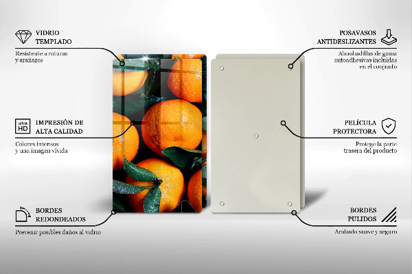 Tagliere in vetro temperato arancia