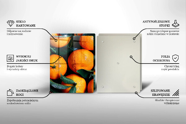 Tagliere in vetro temperato arancia