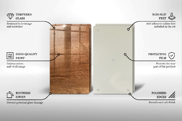 Tagliere in vetro temperato Struttura del legno