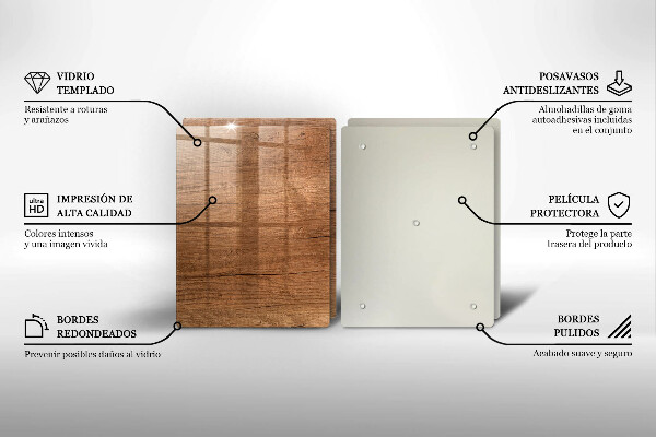 Tagliere in vetro temperato Struttura del legno