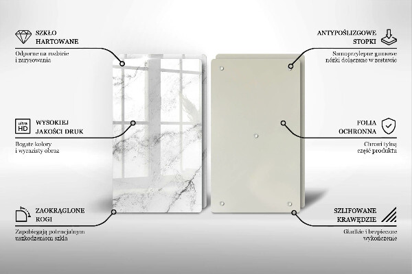 Tagliere in vetro temperato Elegante struttura in marmo