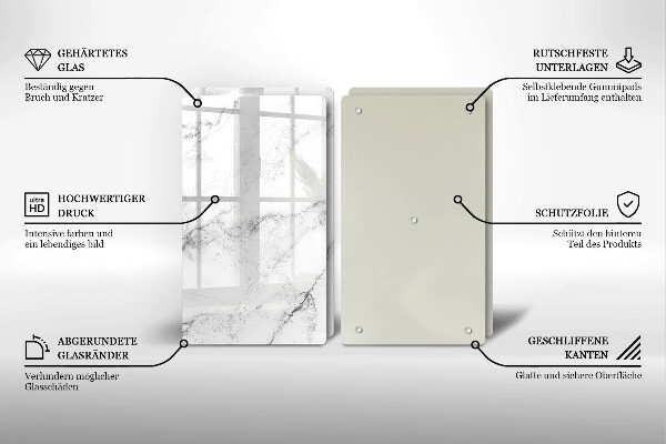 Tagliere in vetro temperato Elegante struttura in marmo