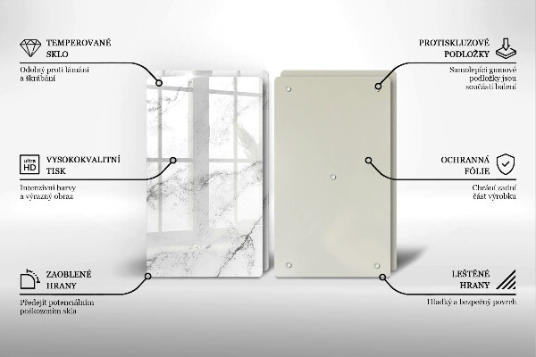 Tagliere in vetro temperato Elegante struttura in marmo