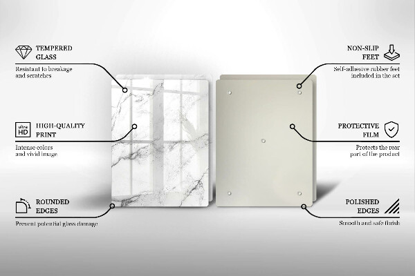 Tagliere in vetro temperato Elegante struttura in marmo