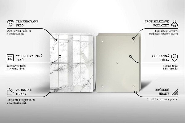 Tagliere in vetro temperato Elegante struttura in marmo