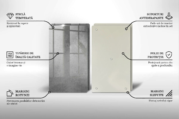 Tagliere in vetro temperato Fondo di struttura concreta