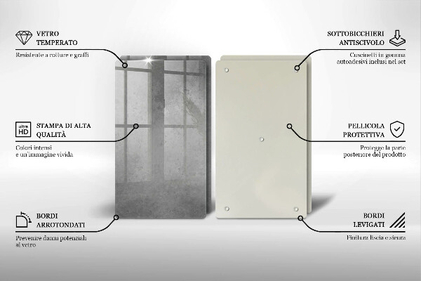 Tagliere in vetro temperato Fondo di struttura concreta