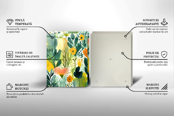 Tagliere in vetro temperato Fiori dipinti