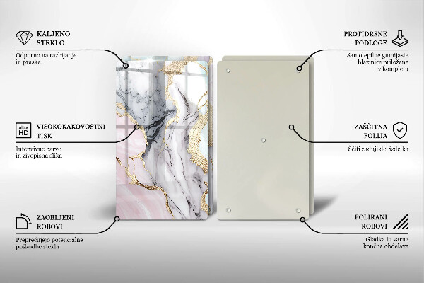 Tagliere in vetro temperato Marmo pastello