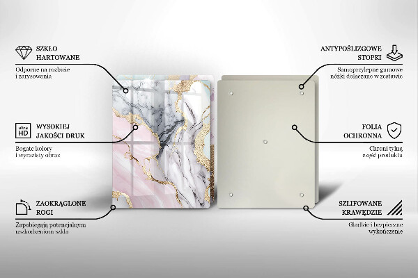 Tagliere in vetro temperato Marmo pastello