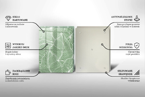 Tagliere in vetro temperato Foglie lineari