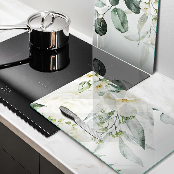 Tagliere in vetro temperato Fiori ad acquerelli