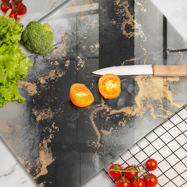 Tagliere in vetro temperato Astrazione con l'oro