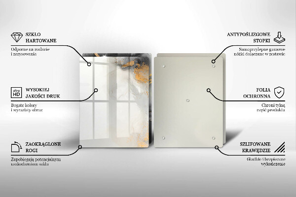 Tagliere in vetro temperato Astrazione con l'oro