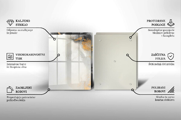 Tagliere in vetro temperato Astrazione con l'oro