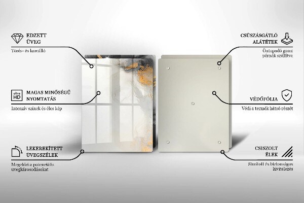 Tagliere in vetro temperato Astrazione con l'oro