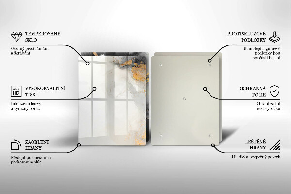 Tagliere in vetro temperato Astrazione con l'oro