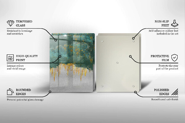 Tagliere in vetro temperato Astrazione con l'oro