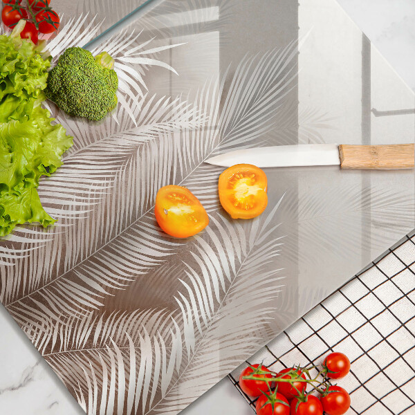 Tagliere in vetro temperato Foglie di vegetazione boho