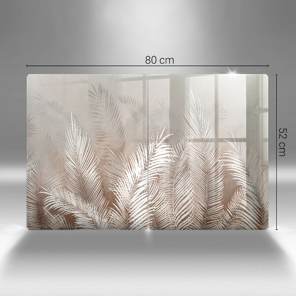 Tagliere in vetro temperato Foglie di vegetazione boho