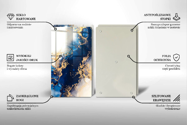 Tagliere in vetro temperato Astrazione con il blu