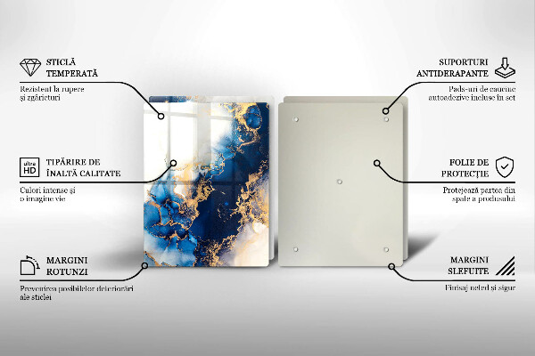 Tagliere in vetro temperato Astrazione con il blu