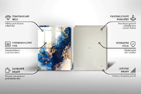 Tagliere in vetro temperato Astrazione con il blu