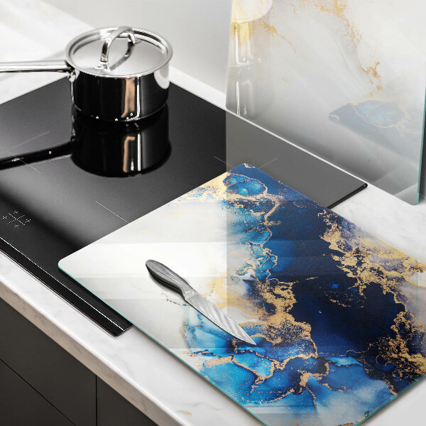 Tagliere in vetro temperato Astrazione con il blu