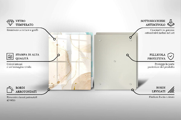 Tagliere in vetro temperato Forme boho luminose