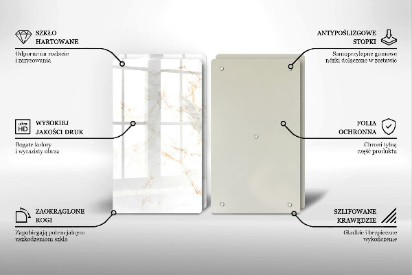 Tagliere in vetro temperato Elegante pietra di marmo